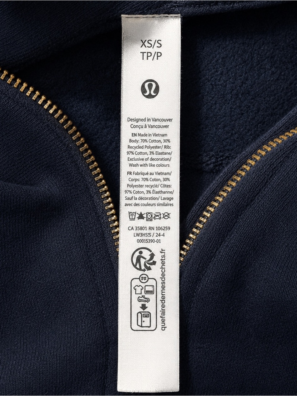 lululemon athletica Navy Half-Zip Cropped Pullover - Picture 3 of 3
